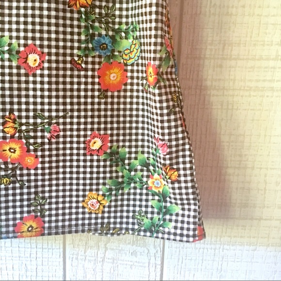 NWT BeBop Gingham Floral Strapless Dress - Picture 2 of 8